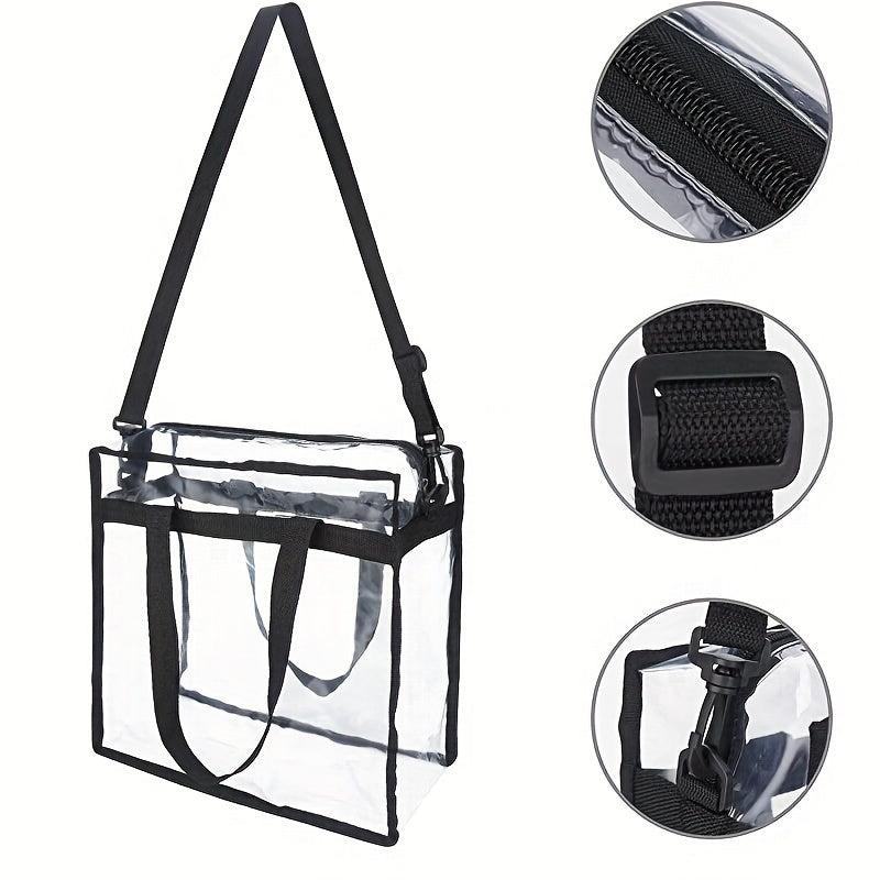Large Capacity Tote Shoulder Bag Transparent Versatile Zipper Bag