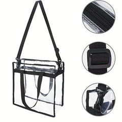 Large Capacity Tote Shoulder Bag Transparent Versatile Zipper Bag