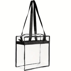 Large Capacity Tote Shoulder Bag Transparent Versatile Zipper Bag