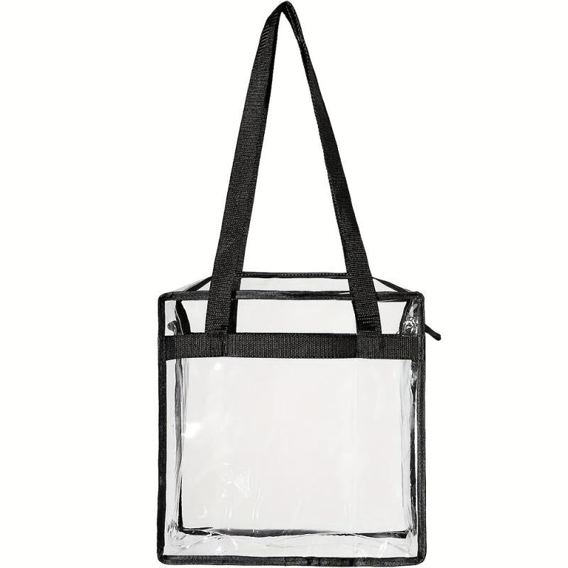 Large Capacity Tote Shoulder Bag Transparent Versatile Zipper Bag