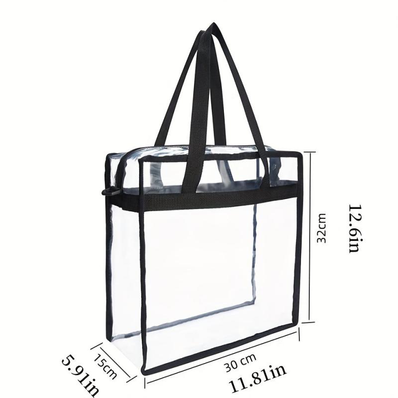 Large Capacity Tote Shoulder Bag Transparent Versatile Zipper Bag