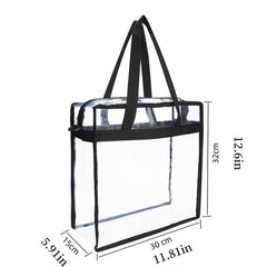 Large Capacity Tote Shoulder Bag Transparent Versatile Zipper Bag