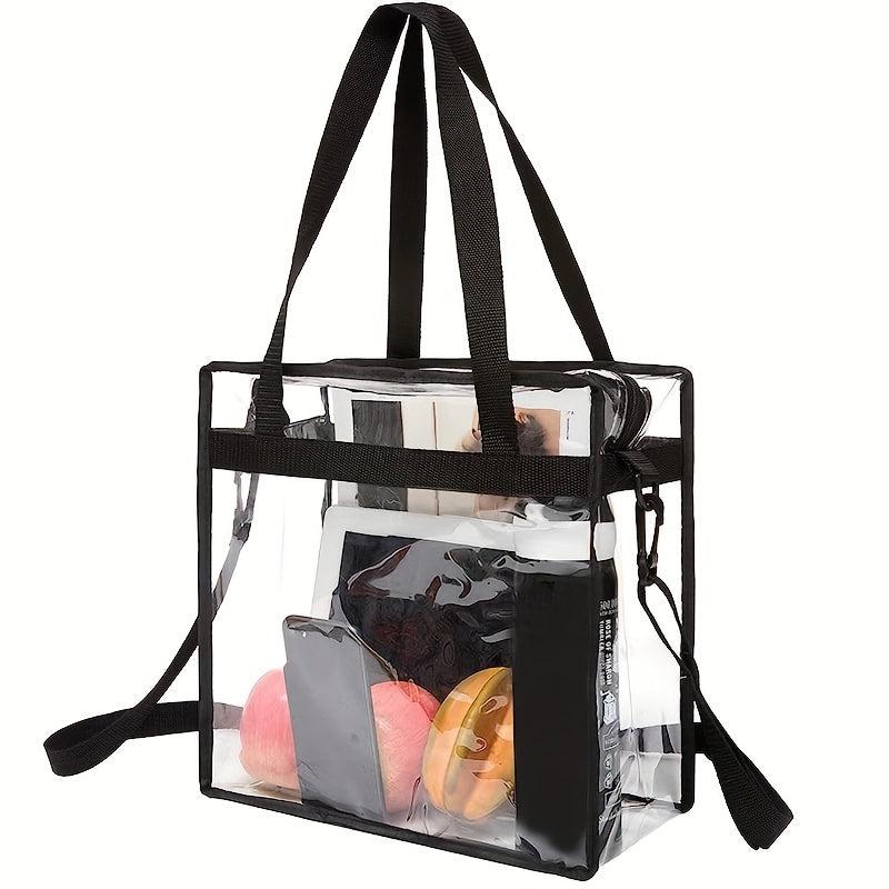 Large Capacity Tote Shoulder Bag Transparent Versatile Zipper Bag