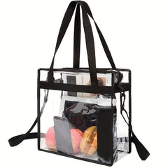 Large Capacity Tote Shoulder Bag Transparent Versatile Zipper Bag