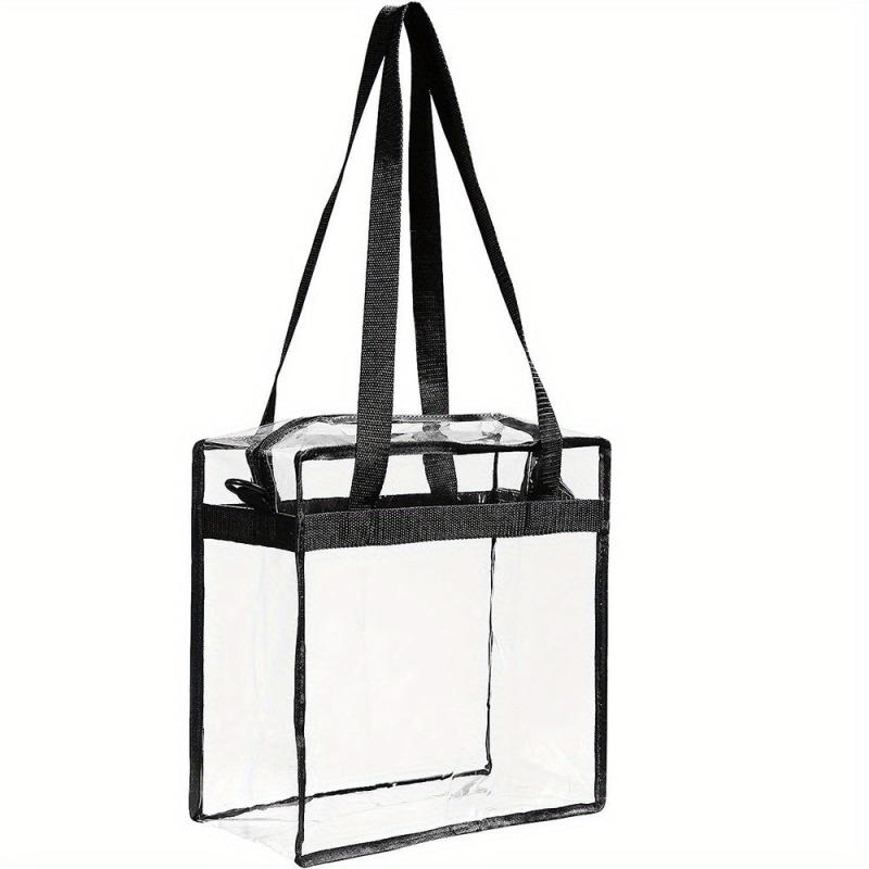 Large Capacity Tote Shoulder Bag Transparent Versatile Zipper Bag