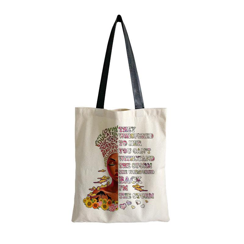 Beauty Pattern Large Capacity Canvas Tote Bag Durable Shoulder Bag