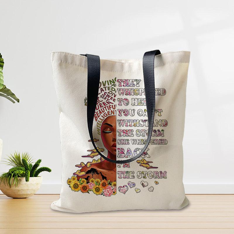 Beauty Pattern Large Capacity Canvas Tote Bag Durable Shoulder Bag
