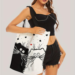 Cat Print Tote Bag Large Beach Shoulder Bag
