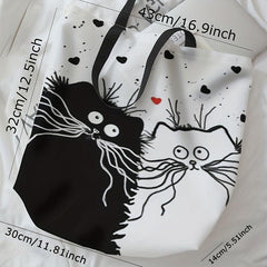 Cat Print Tote Bag Large Beach Shoulder Bag