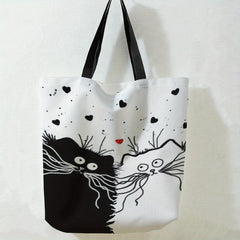 Cat Print Tote Bag Large Beach Shoulder Bag