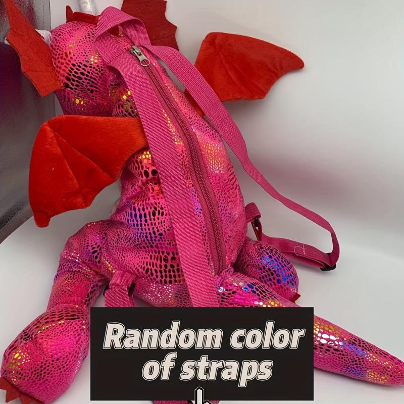 Fire Dragon Shaped Backpack Stuffed Dinosaur School Bag