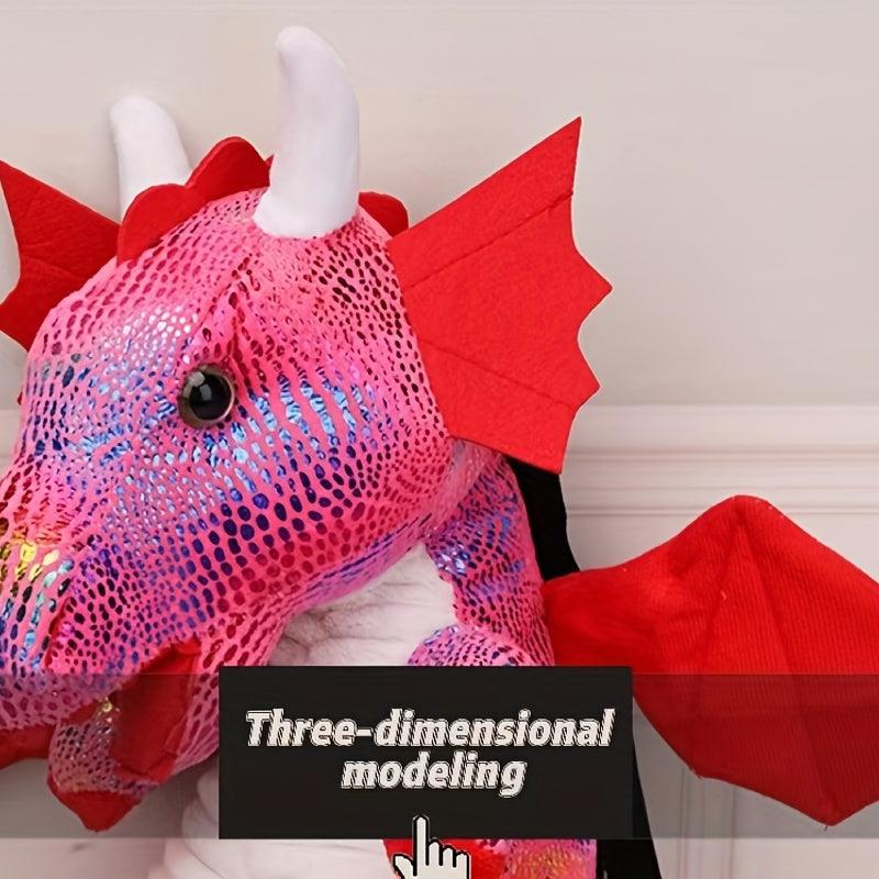 Fire Dragon Shaped Backpack Stuffed Dinosaur School Bag