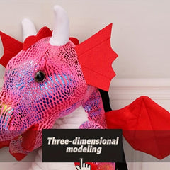 Fire Dragon Shaped Backpack Stuffed Dinosaur School Bag