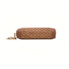 Woven ID Card Short Wallet PU Leather Lightweight Card Holder