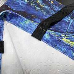 Oil Painting Pattern Canvas Tote Bag Lightweight Shoulder Shopping Bag
