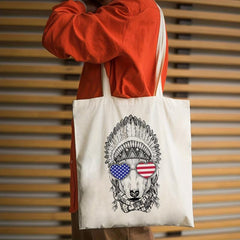 American Flag Print Beach Tote Bag Canvas Shoulder Bag Women's Casual
