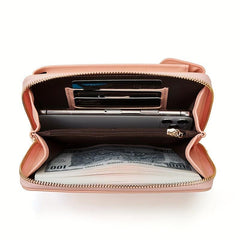 Women's Mobile Phone Purse Double Layer Wallet Crossbody Bag