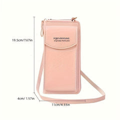 Women's Mobile Phone Purse Double Layer Wallet Crossbody Bag