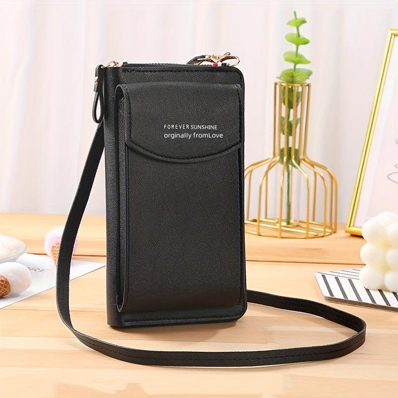 Women's Mobile Phone Purse Double Layer Wallet Crossbody Bag