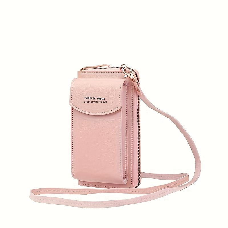 Women's Mobile Phone Purse Double Layer Wallet Crossbody Bag