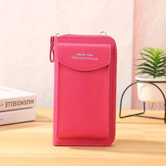 Women's Mobile Phone Purse Double Layer Wallet Crossbody Bag