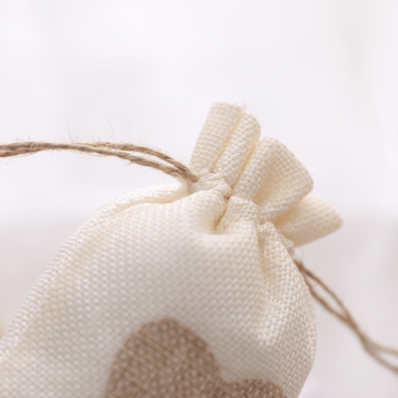 4pcs Love Drawstring Burlap Bag Wedding Party Candy Packaging