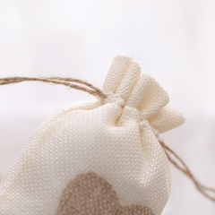 4pcs Love Drawstring Burlap Bag Wedding Party Candy Packaging