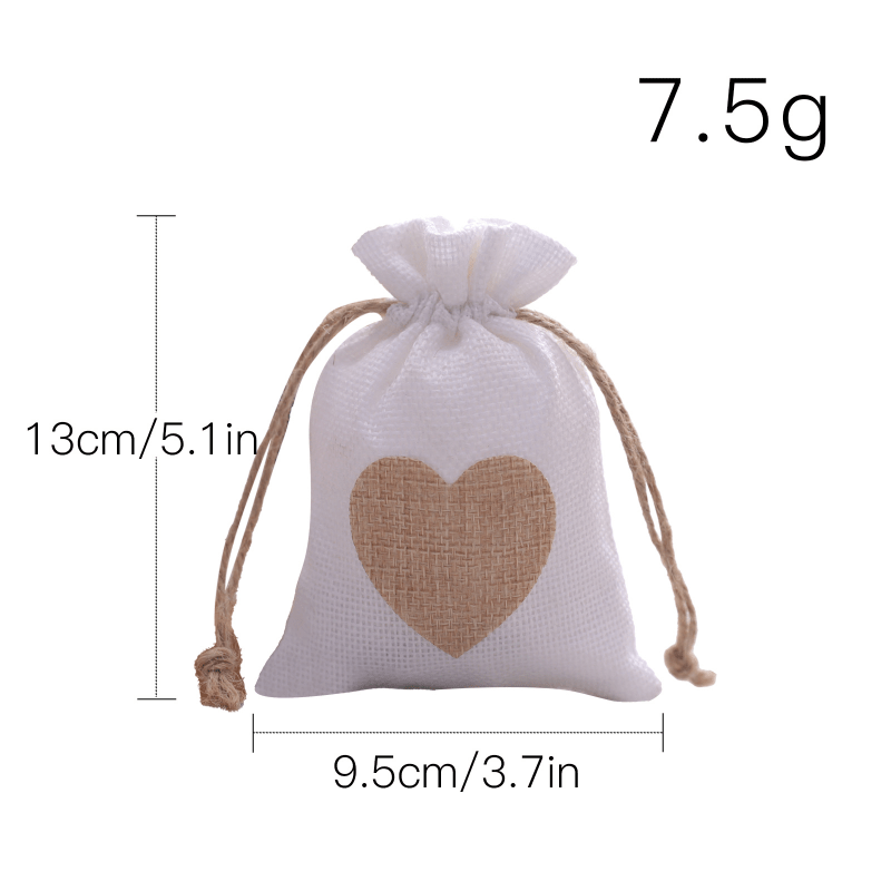 4pcs Love Drawstring Burlap Bag Wedding Party Candy Packaging