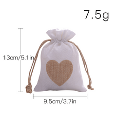 4pcs Love Drawstring Burlap Bag Wedding Party Candy Packaging