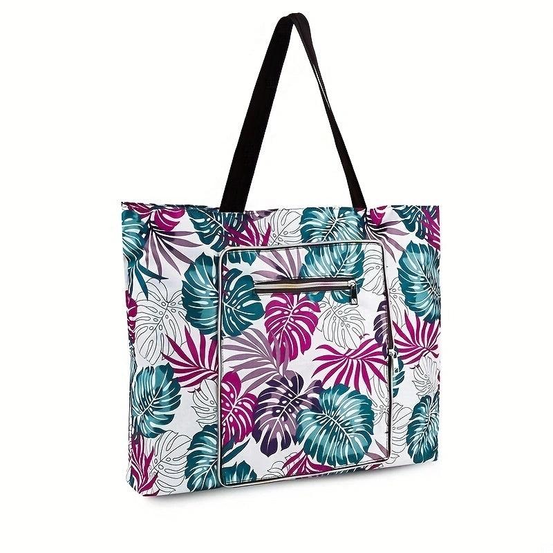 Summer Leaves Pattern Shoulder Bag Lightweight Travel Beach Bag