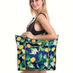 Summer Leaves Pattern Shoulder Bag Lightweight Travel Beach Bag