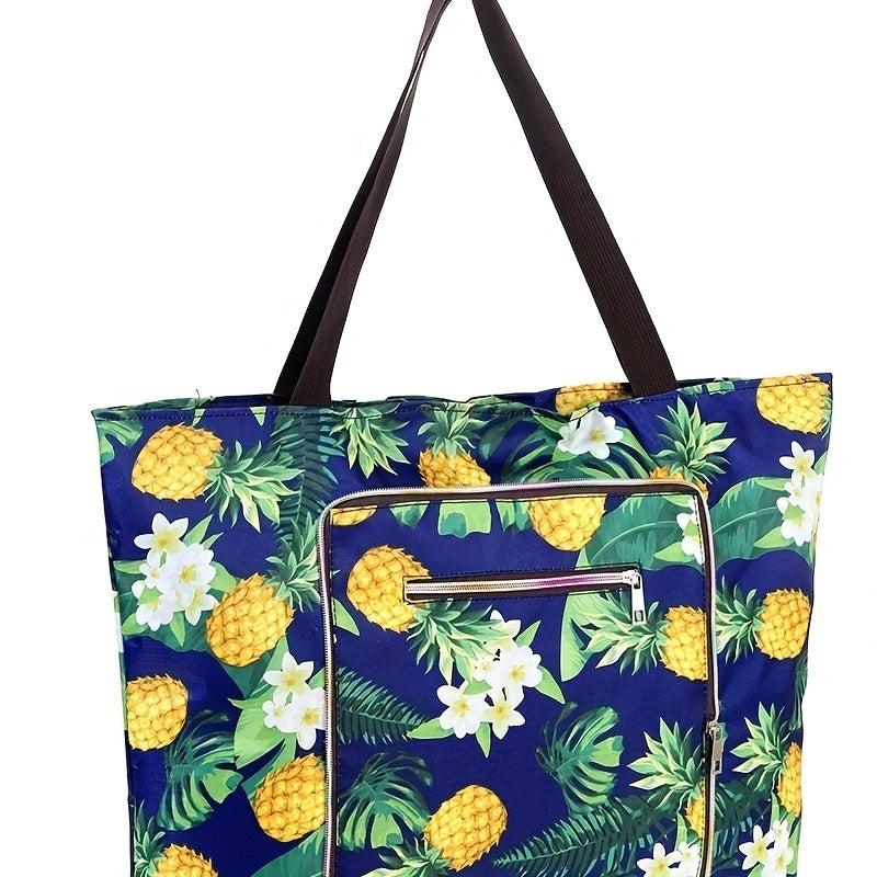 Summer Leaves Pattern Shoulder Bag Lightweight Travel Beach Bag
