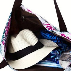 Summer Leaves Pattern Shoulder Bag Lightweight Travel Beach Bag