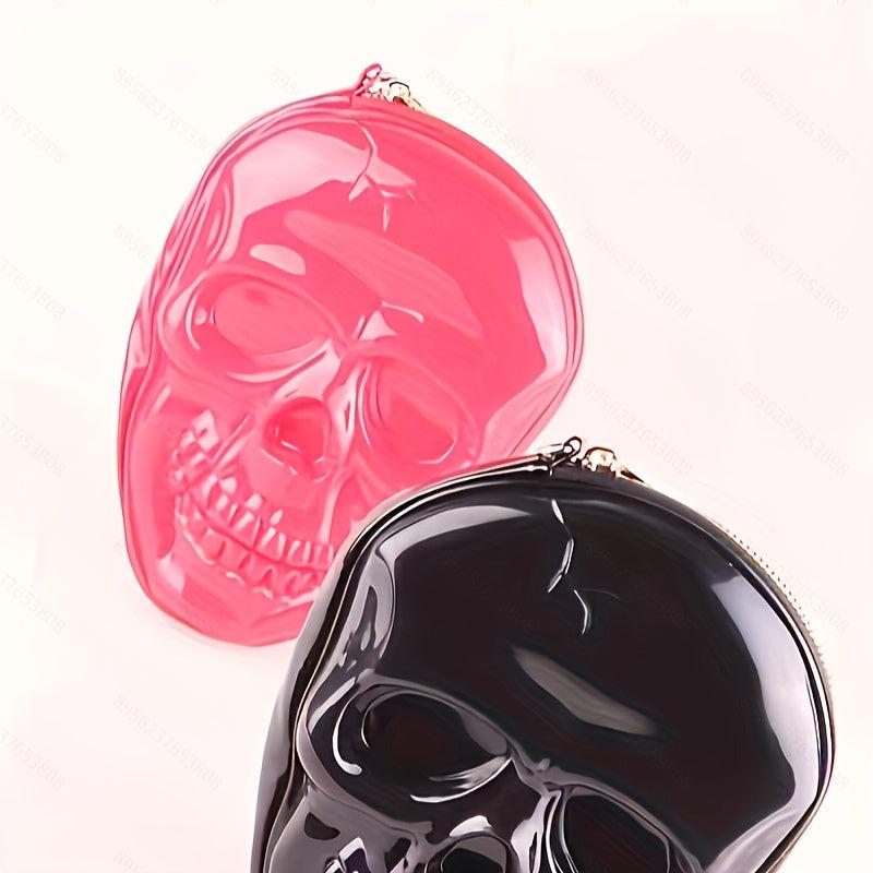 Skull Shape Novelty Coin Purse PVC Wristlet Keys Holder
