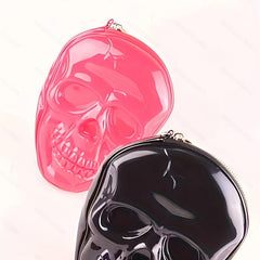 Skull Shape Novelty Coin Purse PVC Wristlet Keys Holder