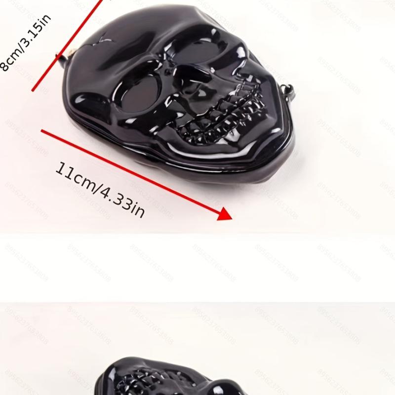 Skull Shape Novelty Coin Purse PVC Wristlet Keys Holder