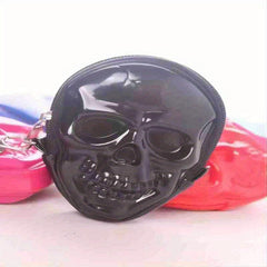 Skull Shape Novelty Coin Purse PVC Wristlet Keys Holder