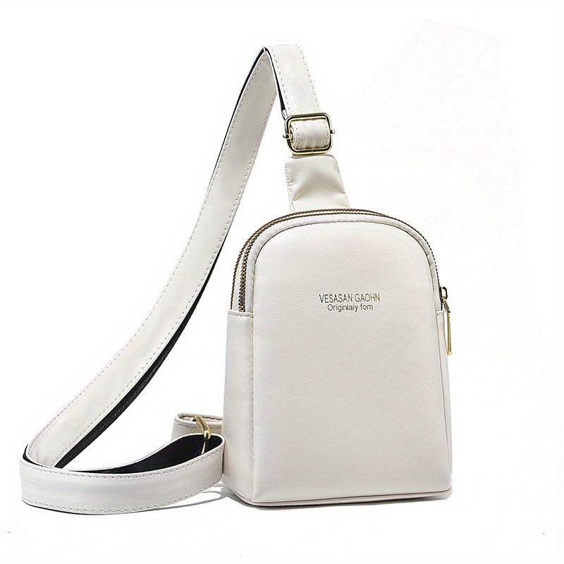 Letter Graphic Sling Bag Faux Leather Crossbody Bag