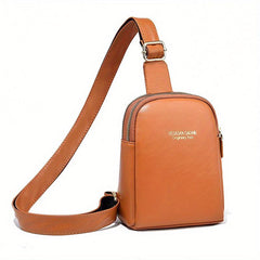 Letter Graphic Sling Bag Faux Leather Crossbody Bag