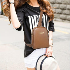 Letter Graphic Sling Bag Faux Leather Crossbody Bag