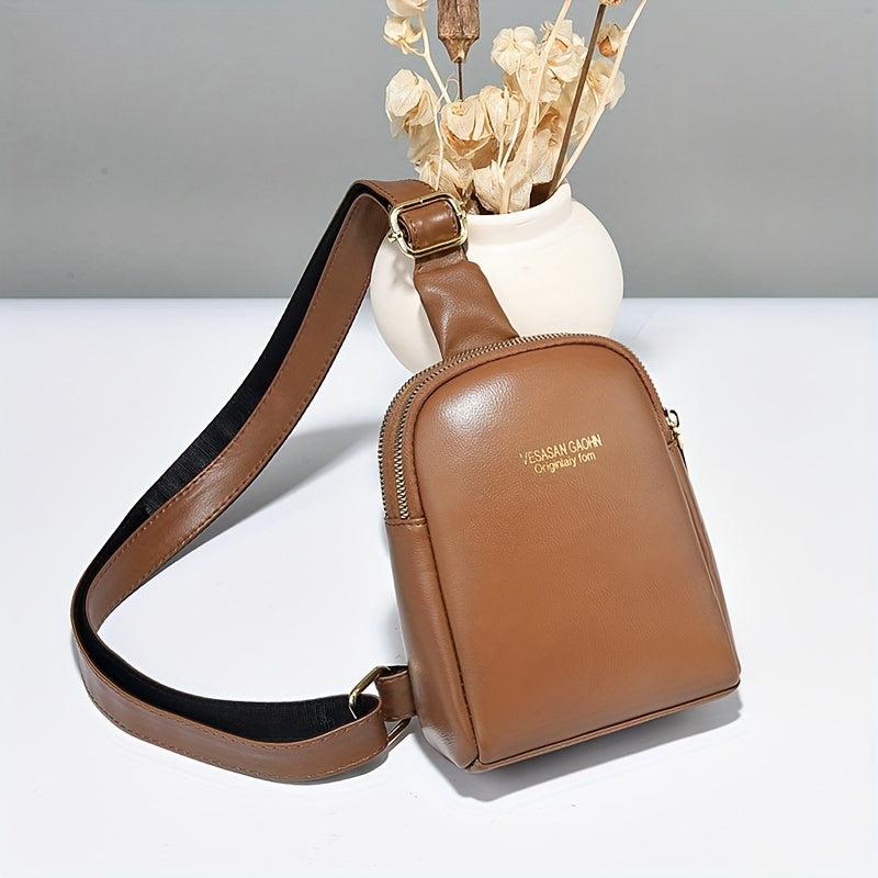 Letter Graphic Sling Bag Faux Leather Crossbody Bag