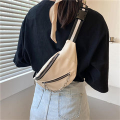 Stylish Crescent Chest Bag with Zipper