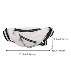 Stylish Crescent Chest Bag with Zipper