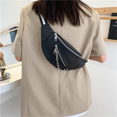 Stylish Crescent Chest Bag with Zipper