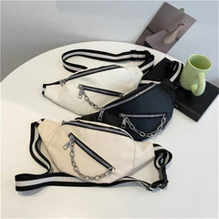 Stylish Crescent Chest Bag with Zipper