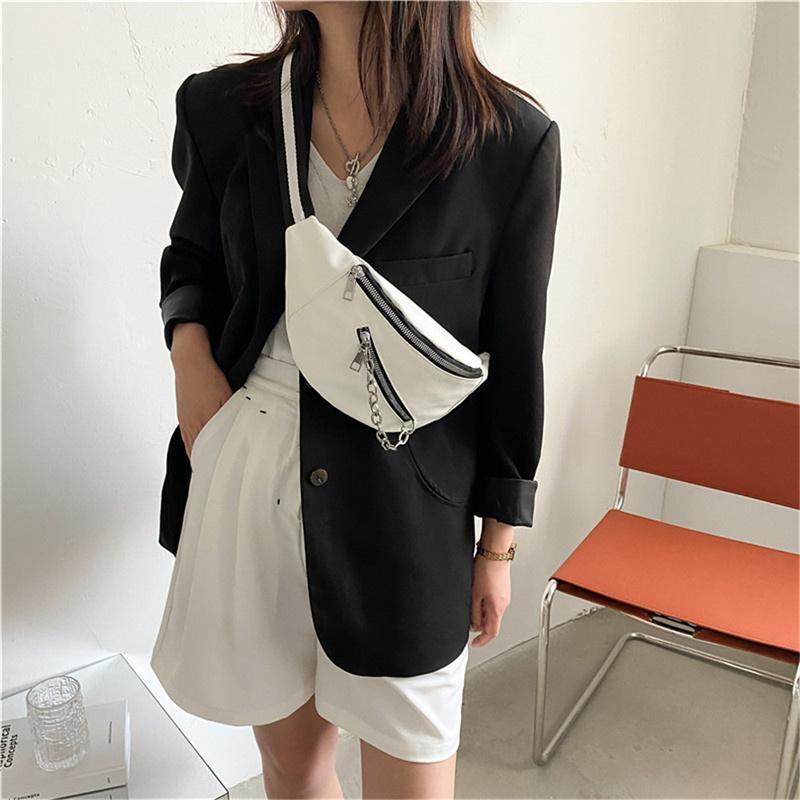 Stylish Crescent Chest Bag with Zipper