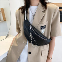 Stylish Crescent Chest Bag with Zipper