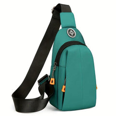 Outdoor Sports Sling Bag Casual Nylon Crossbody Bag Zipper Chest Bag