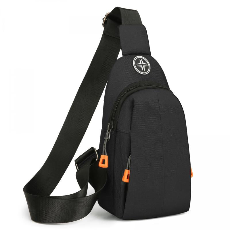 Outdoor Sports Sling Bag Casual Nylon Crossbody Bag Zipper Chest Bag