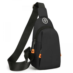 Outdoor Sports Sling Bag Casual Nylon Crossbody Bag Zipper Chest Bag
